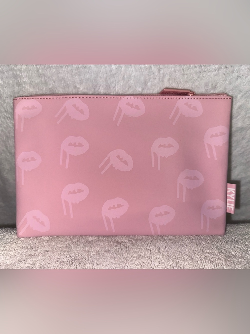 Kylie Jenner Pink Lip Print Zip Pouch